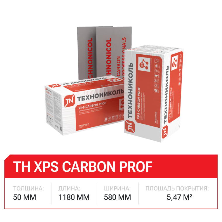 ТН XPS Carbon Prof 300 50х580х1180мм - 8шт/уп (1уп=0,274м3=5,4752м2)